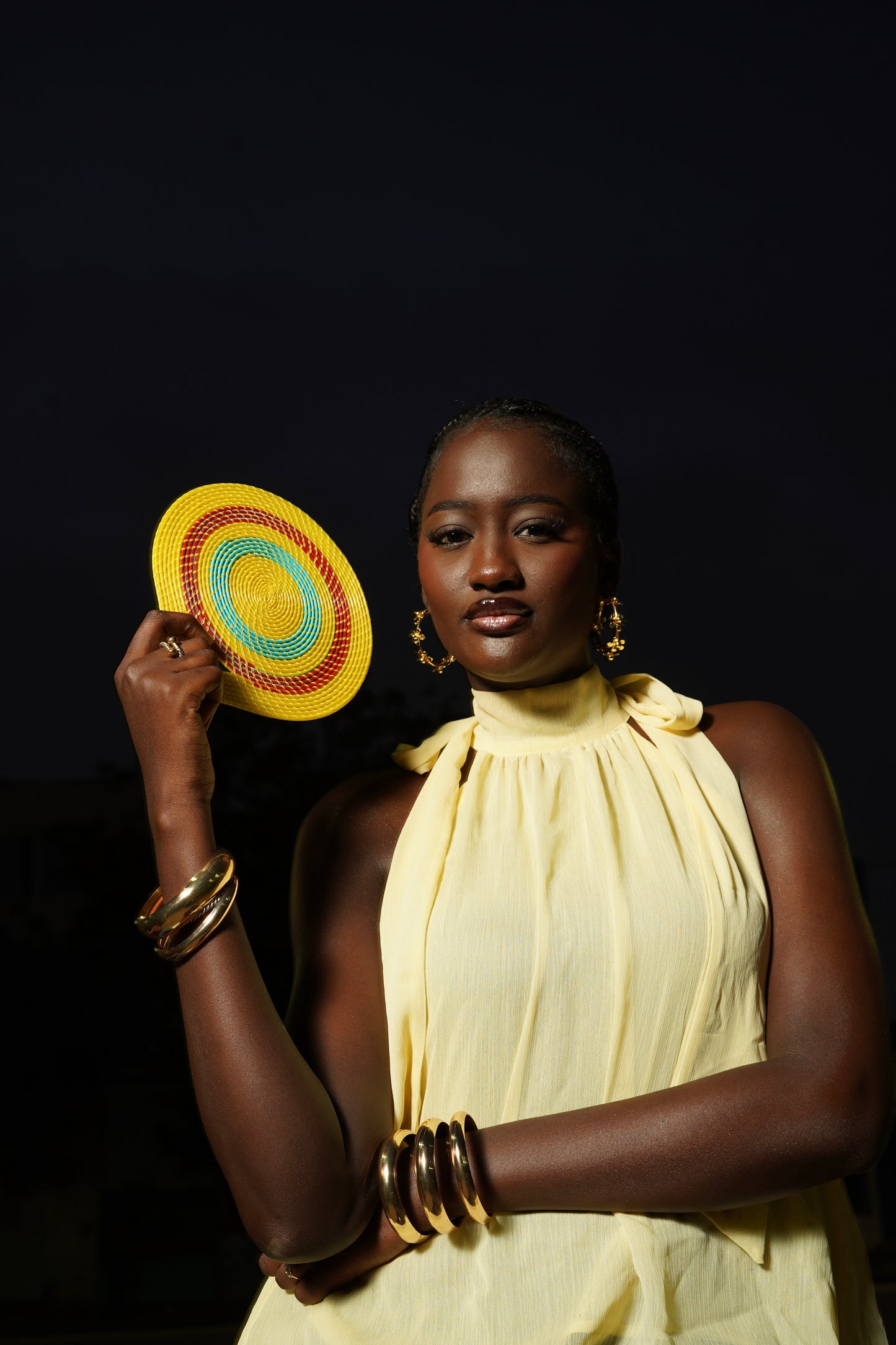 Dakar — Éventail Artisanal Tressé Main | Madame FAMA