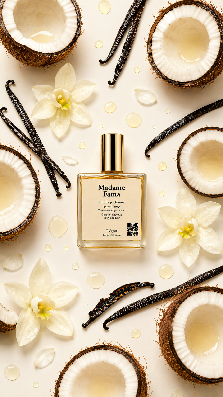 Huile Parfumée Scintillante – Cocovanilla (N°8)