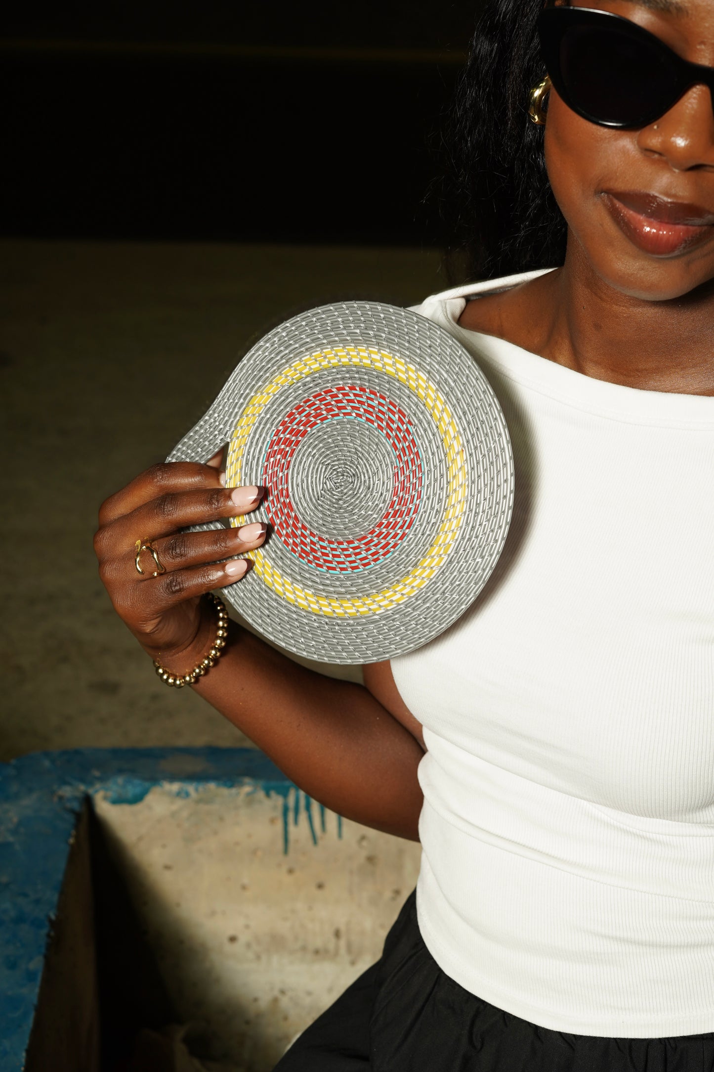 Dakar — Éventail Artisanal Tressé Main | Madame FAMA