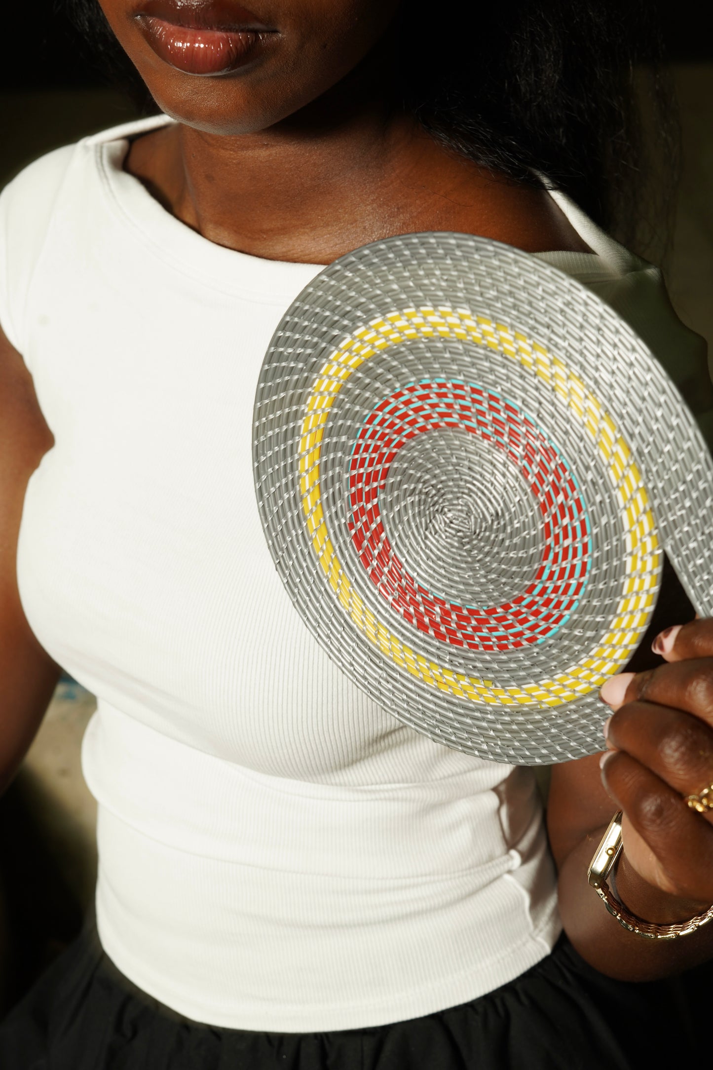 Dakar — Éventail Artisanal Tressé Main | Madame FAMA