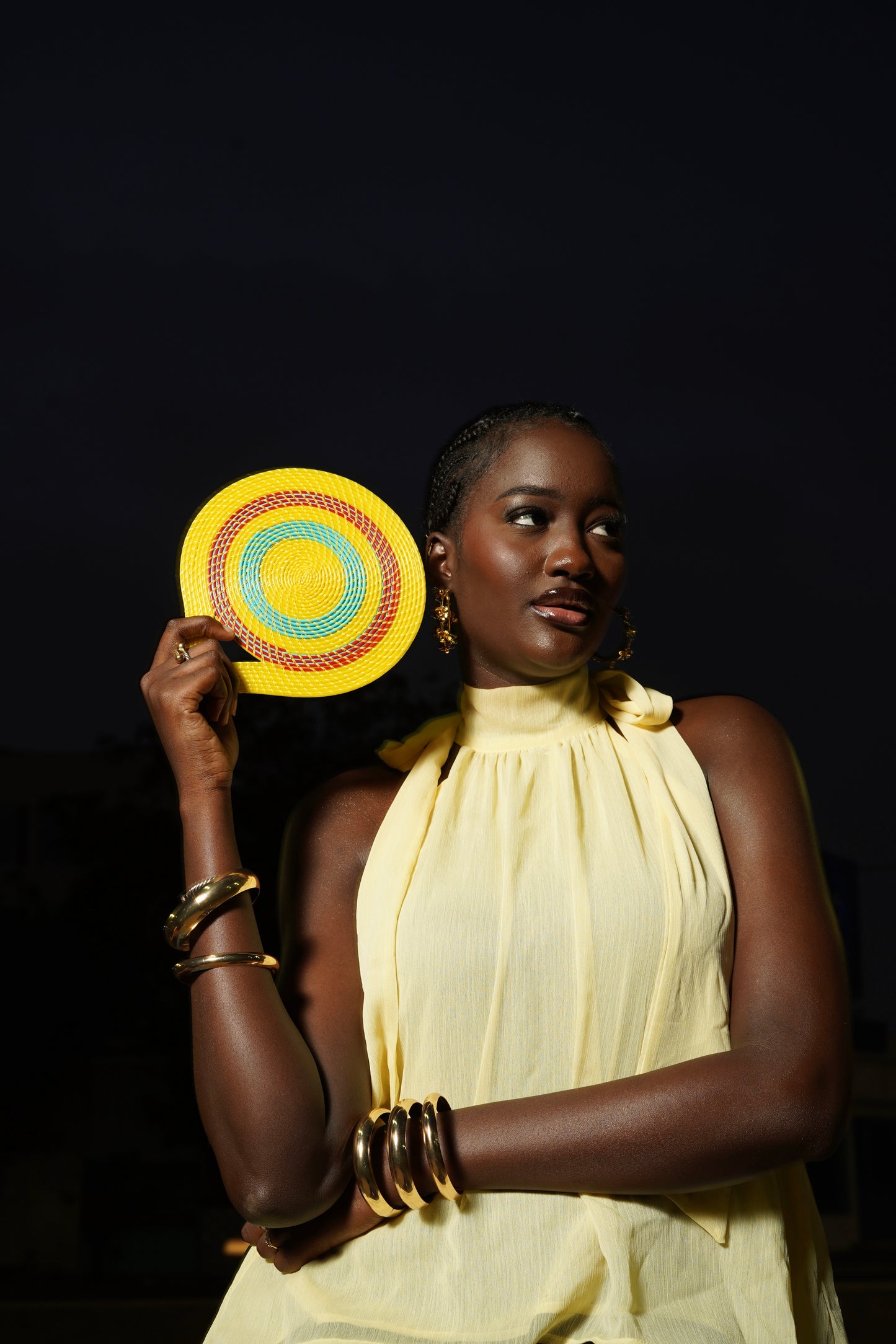 Dakar — Éventail Artisanal Tressé Main | Madame FAMA